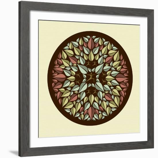 Leaves - Yoga Mandala-cienpies-Framed Art Print