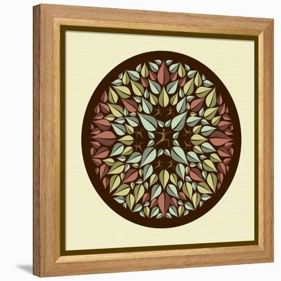 Leaves - Yoga Mandala-cienpies-Framed Stretched Canvas