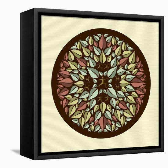 Leaves - Yoga Mandala-cienpies-Framed Stretched Canvas