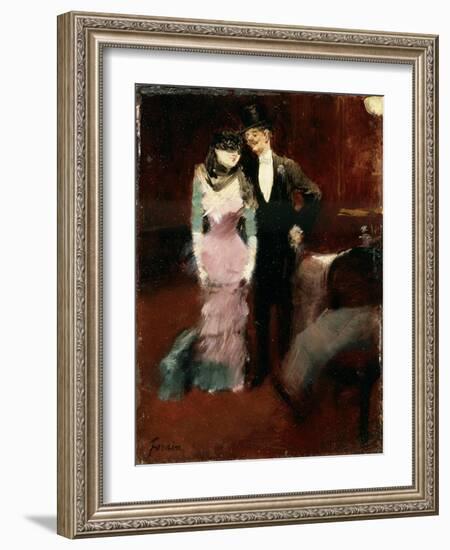 Leaving a Masquerade Ball at the Paris Opera, Late 19th or Early 20th Century-Jean Louis Forain-Framed Giclee Print