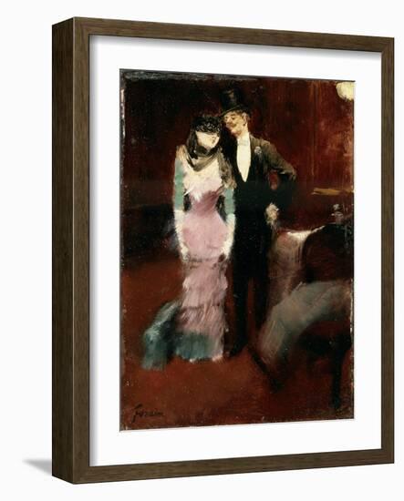 Leaving a Masquerade Ball at the Paris Opera, Late 19th or Early 20th Century-Jean Louis Forain-Framed Giclee Print