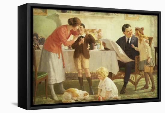 Leaving for School-Percy Tarrant-Framed Premier Image Canvas