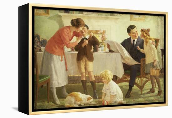 Leaving for School-Percy Tarrant-Framed Premier Image Canvas