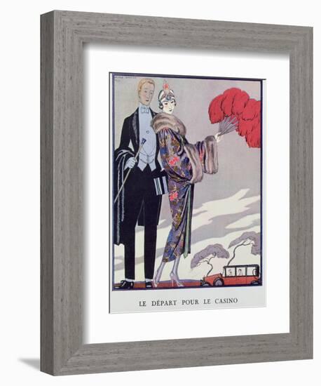 Leaving For the Casino. Illustration For La Gazette du Bon Ton, 1923-Georges Barbier-Framed Giclee Print