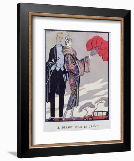 Leaving For the Casino. Illustration For La Gazette du Bon Ton, 1923-Georges Barbier-Framed Giclee Print