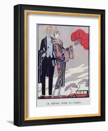 Leaving For the Casino. Illustration For La Gazette du Bon Ton, 1923-Georges Barbier-Framed Giclee Print