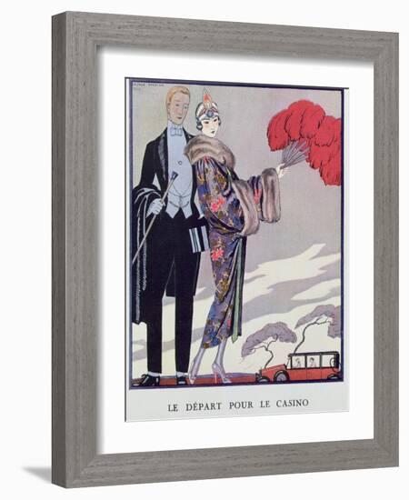 Leaving For the Casino. Illustration For La Gazette du Bon Ton, 1923-Georges Barbier-Framed Giclee Print