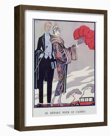 Leaving For the Casino. Illustration For La Gazette du Bon Ton, 1923-Georges Barbier-Framed Giclee Print