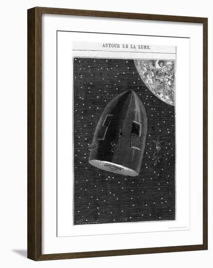 Leaving for the Moon, Illustration from "Around the Moon" by Jules Verne Paris, Hetzel-Henri Theophile Hildibrand-Framed Giclee Print