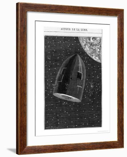 Leaving for the Moon, Illustration from "Around the Moon" by Jules Verne Paris, Hetzel-Henri Theophile Hildibrand-Framed Giclee Print