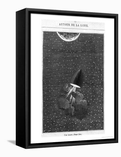 Leaving for the Moon, Illustration from "Around the Moon"-Emile Antoine Bayard-Framed Premier Image Canvas