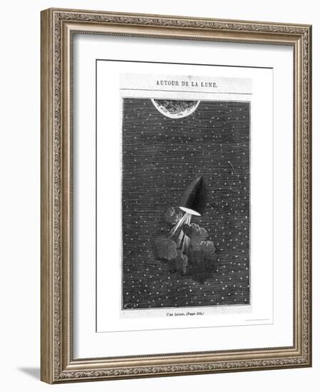 Leaving for the Moon, Illustration from "Around the Moon"-Emile Antoine Bayard-Framed Giclee Print