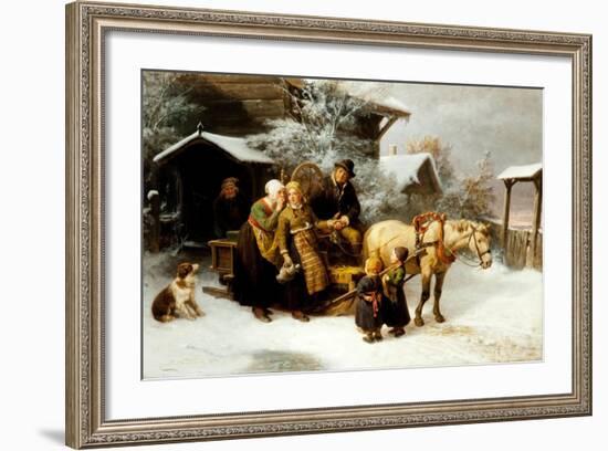 Leaving Home (Dalecarlian Scene), 1870-Bengt Nordenberg-Framed Giclee Print