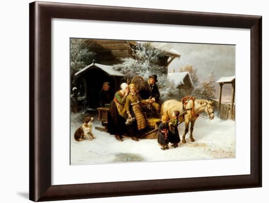 Leaving Home (Dalecarlian Scene), 1870-Bengt Nordenberg-Framed Giclee Print