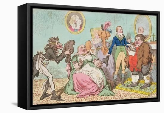 Leaving Off Powder, or a Frugal Family Saving the Guinea, Published by Hannah Humphrey in 1795-James Gillray-Framed Premier Image Canvas