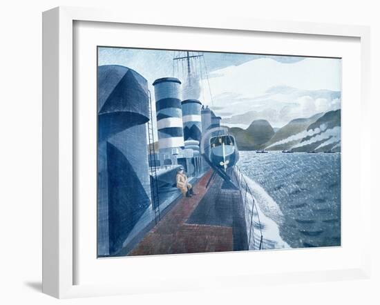 Leaving Scapa Flow-Eric Ravilious-Framed Giclee Print