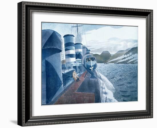 Leaving Scapa Flow-Eric Ravilious-Framed Giclee Print