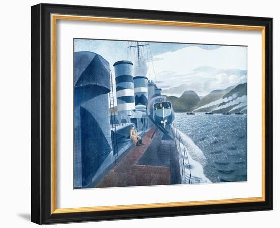 Leaving Scapa Flow-Eric Ravilious-Framed Giclee Print