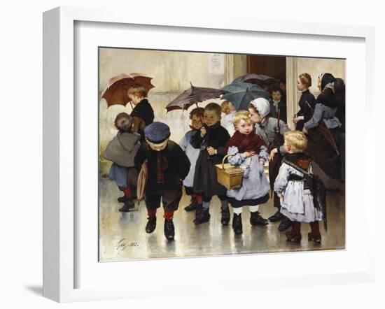 Leaving the Class, 1888-Jules Jean Geoffroy-Framed Giclee Print