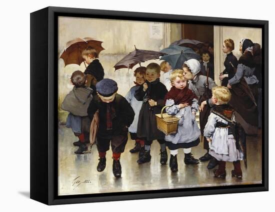 Leaving the Class, 1888-Jules Jean Geoffroy-Framed Premier Image Canvas