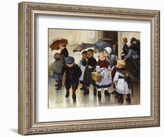 Leaving the Class, 1888-Jules Jean Geoffroy-Framed Giclee Print