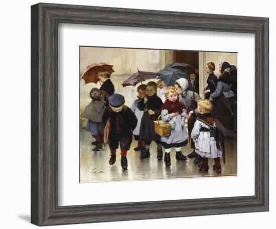 Leaving the Class, 1888-Jules Jean Geoffroy-Framed Giclee Print