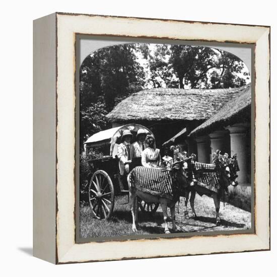 Leaving the Dak Bungalow for a 'Bile-Gharry, Belgaum District, Southern India, 1900s-null-Framed Premier Image Canvas