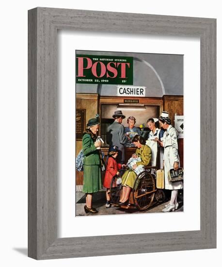 "Leaving the Hospital," Saturday Evening Post Cover, October 22, 1949-Stevan Dohanos-Framed Giclee Print