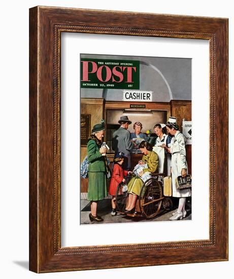 "Leaving the Hospital," Saturday Evening Post Cover, October 22, 1949-Stevan Dohanos-Framed Giclee Print