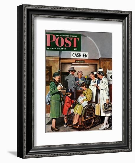 "Leaving the Hospital," Saturday Evening Post Cover, October 22, 1949-Stevan Dohanos-Framed Giclee Print