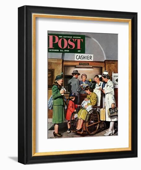 "Leaving the Hospital," Saturday Evening Post Cover, October 22, 1949-Stevan Dohanos-Framed Giclee Print