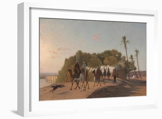 Leaving the Oasis, 1880S (Oil on Wood Panel)-Jean Leon Gerome-Framed Giclee Print