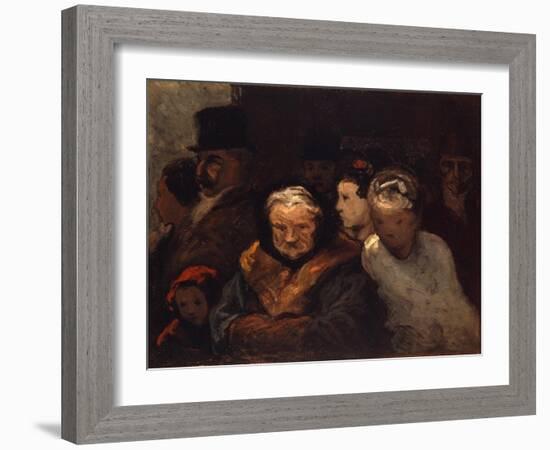 Leaving the Theater, C.1865-Honore Daumier-Framed Giclee Print