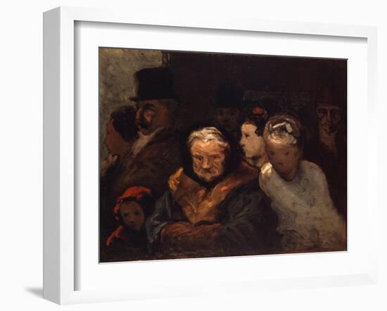 Leaving the Theater, C.1865-Honore Daumier-Framed Giclee Print
