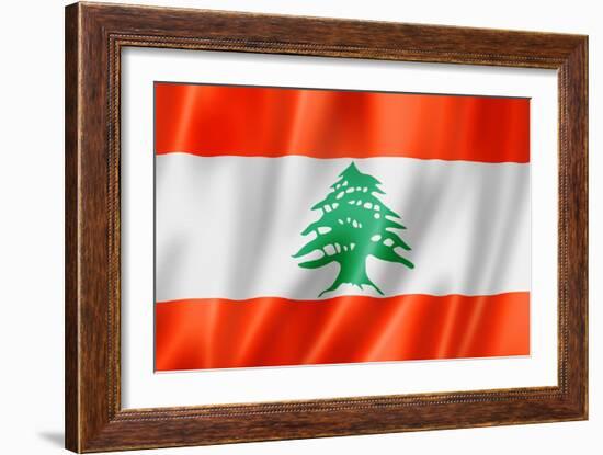 Lebanese Flag-daboost-Framed Art Print