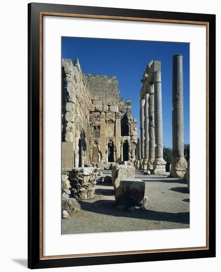 Lebanon, Baalbek, Monumental Atrium and Colonnade of Temple of Jupiter-Baal-null-Framed Giclee Print