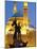 Lebanon, Beirut, Statue in Martyr's Square and Mohammed Al-Amin Mosque at Dusk-Nick Ledger-Mounted Photographic Print