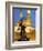 Lebanon, Beirut, Statue in Martyr's Square and Mohammed Al-Amin Mosque at Dusk-Nick Ledger-Framed Photographic Print