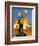 Lebanon, Beirut, Statue in Martyr's Square and Mohammed Al-Amin Mosque at Dusk-Nick Ledger-Framed Photographic Print