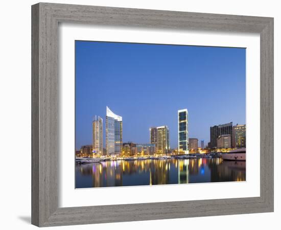 Lebanon, Beirut, the Beirut Skyline from Zaitunay Bay-Nick Ledger-Framed Photographic Print