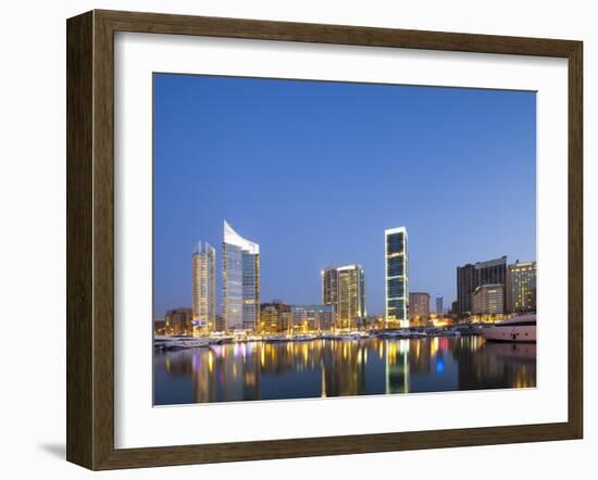 Lebanon, Beirut, the Beirut Skyline from Zaitunay Bay-Nick Ledger-Framed Photographic Print