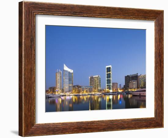 Lebanon, Beirut, the Beirut Skyline from Zaitunay Bay-Nick Ledger-Framed Photographic Print