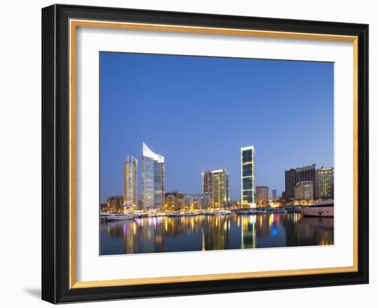 Lebanon, Beirut, the Beirut Skyline from Zaitunay Bay-Nick Ledger-Framed Photographic Print