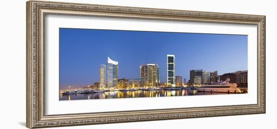 Lebanon, Beirut, the Beirut Skyline from Zaitunay Bay-Nick Ledger-Framed Photographic Print