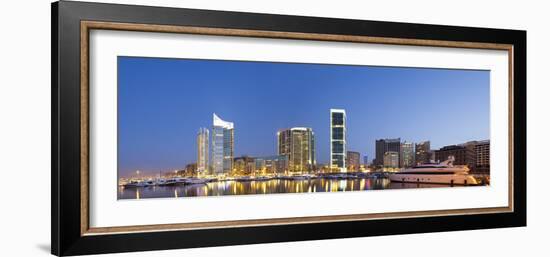 Lebanon, Beirut, the Beirut Skyline from Zaitunay Bay-Nick Ledger-Framed Photographic Print