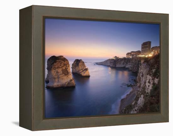 Lebanon, Beirut, the Corniche, Pigeon Rocks-Michele Falzone-Framed Premier Image Canvas