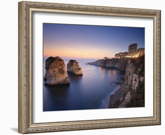 Lebanon, Beirut, the Corniche, Pigeon Rocks-Michele Falzone-Framed Photographic Print