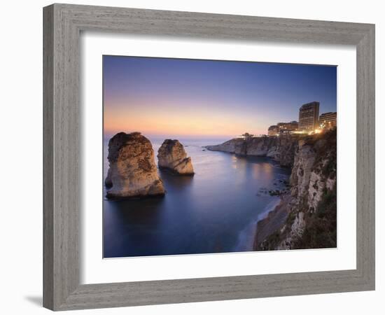 Lebanon, Beirut, the Corniche, Pigeon Rocks-Michele Falzone-Framed Photographic Print