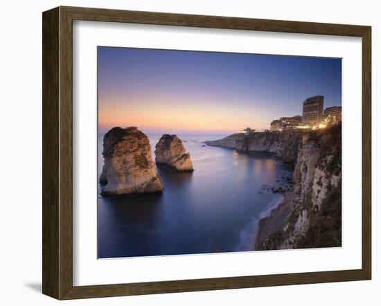 Lebanon, Beirut, the Corniche, Pigeon Rocks-Michele Falzone-Framed Photographic Print