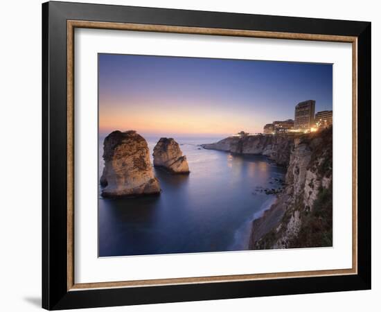 Lebanon, Beirut, the Corniche, Pigeon Rocks-Michele Falzone-Framed Photographic Print